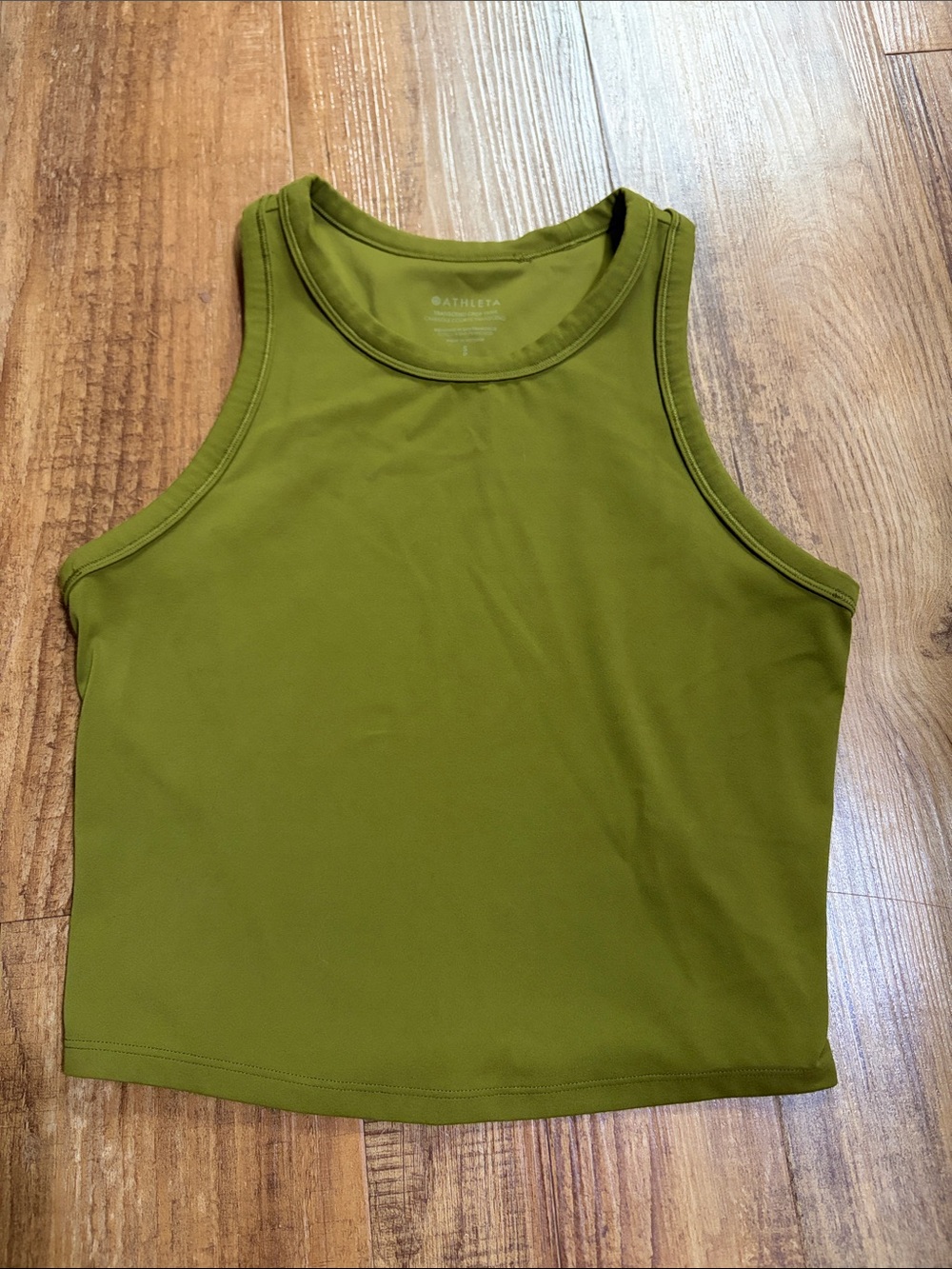 Athleta transcend crop tank camisole in army green size small